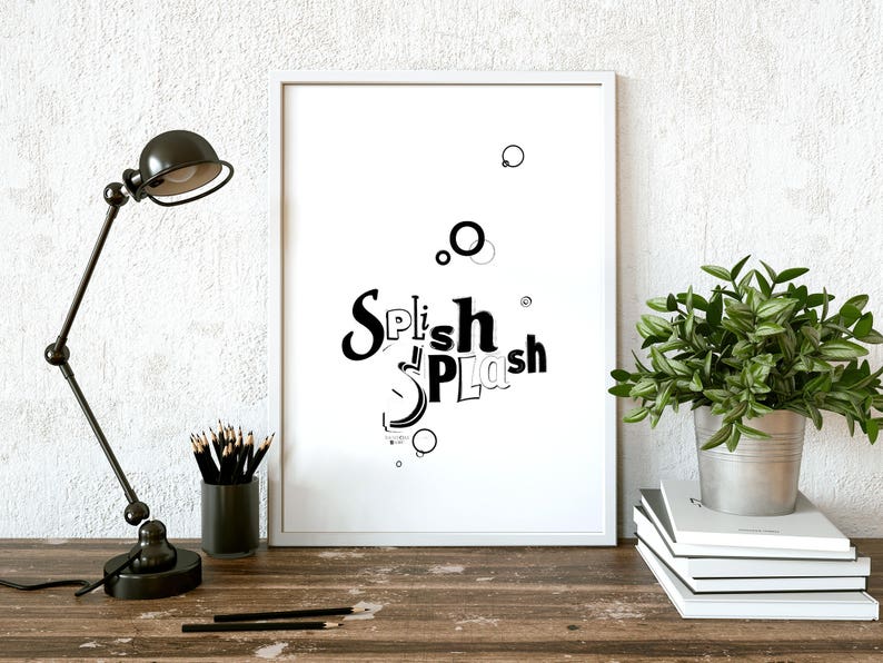 Bathroom Wall Decor Splish Splash Bathroom Decor Bathroom Etsy