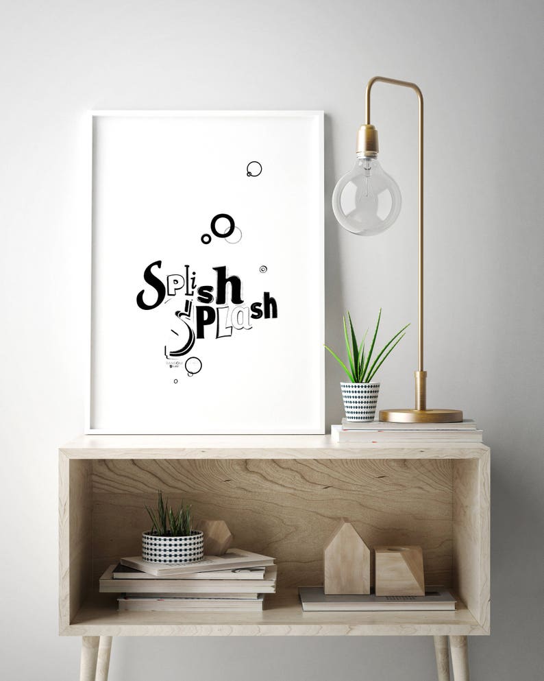 Bathroom Wall Decor Splish Splash Bathroom Decor Bathroom Etsy