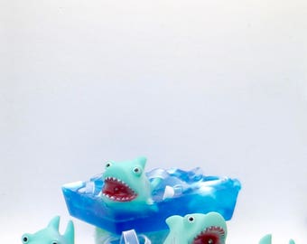 Shark Soap/Children soap, Kids Soap, Toy soap, Mild Soap, Squirt Toy, Birthday Party Favor, Boy soap, Girl Soap, Bath toys, Child