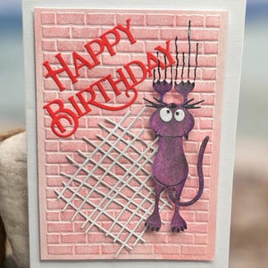 Cartão de aniversário engraçado de gato