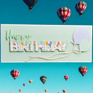 Cartão de Feliz Aniversário Slimline