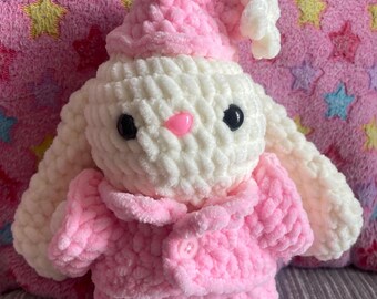 Cute Pyjama Wearing Easter Bunny Crochet Plushie