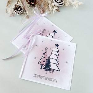 Weihnachtskarte Tanne flieder