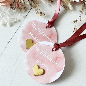 10x Tischkarte, Namenskarte, Namenskärtchen, Anhänger, Geschenkanhänger