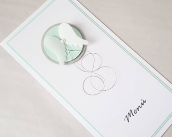 Menu card Communion Confirmation Baptism Angel wings mint pastel angel buffet card menu drinks menu