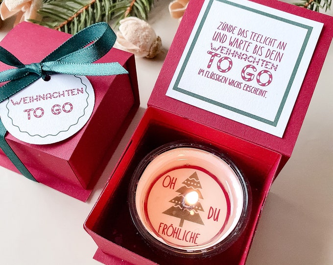Weihnachten to Go/Weihnachten in der Tüte/Kerzenhalter mit Kerze