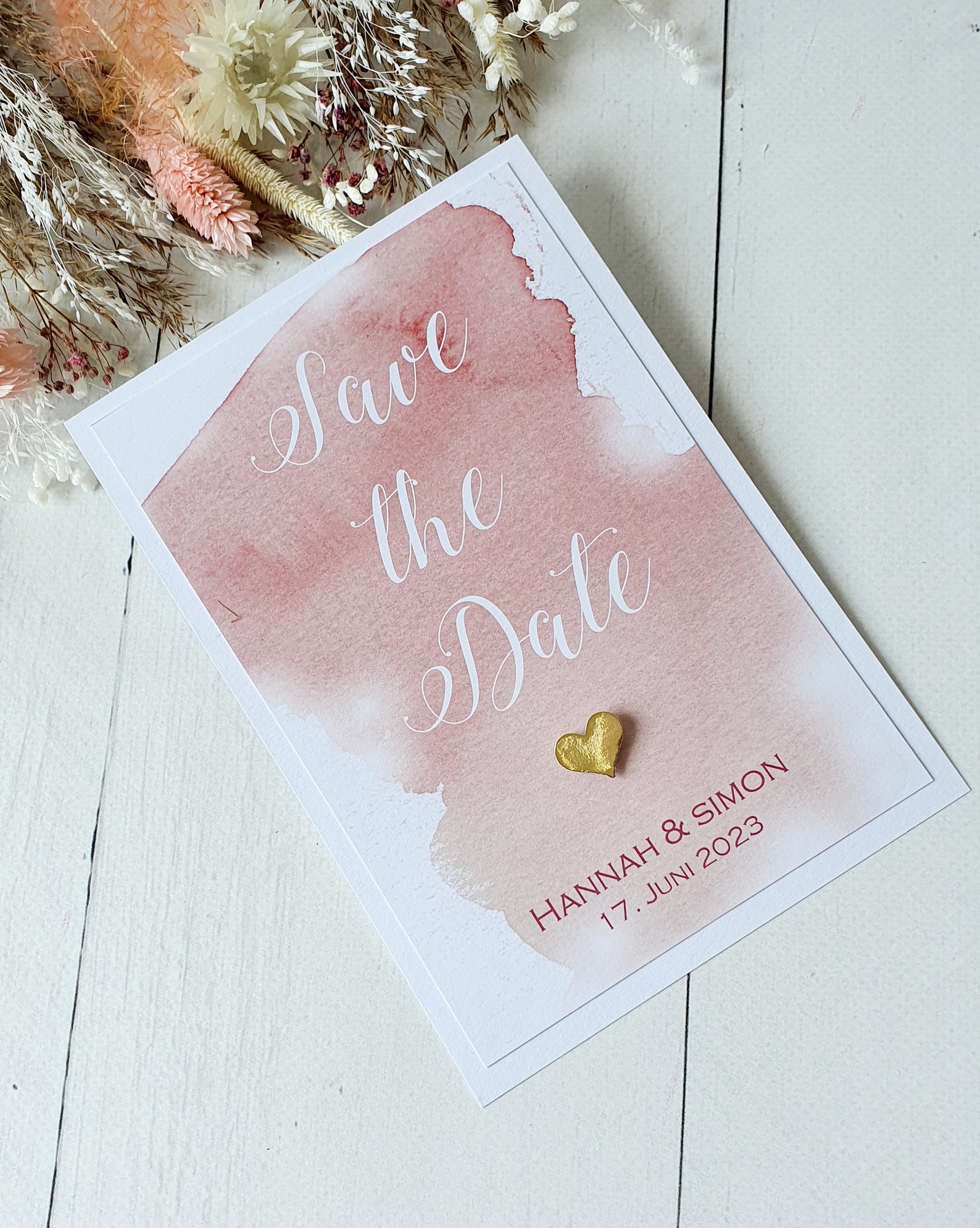 Save the Date-Karte im Aquarell-Stil