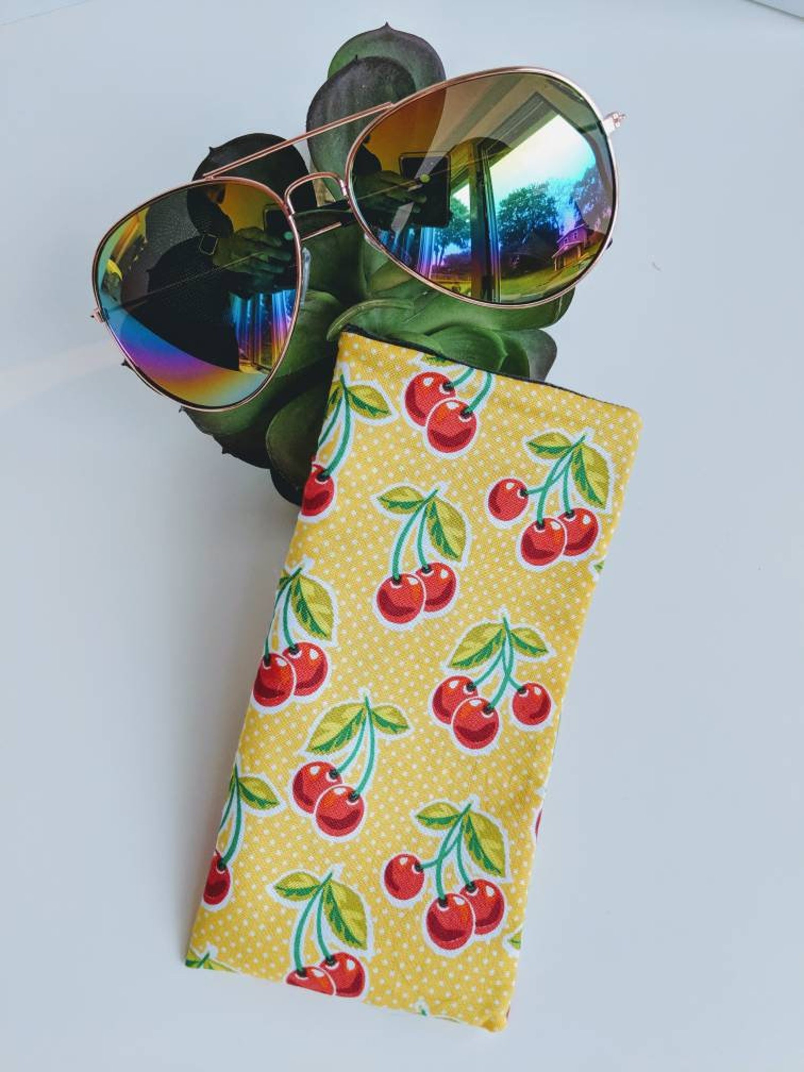 Cherry novelty Sunglasses case velvety soft inside glasses Etsy