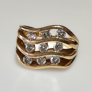 Vintage 1970s 14k Modernist .50 ctw Diamond Ring 5.3g