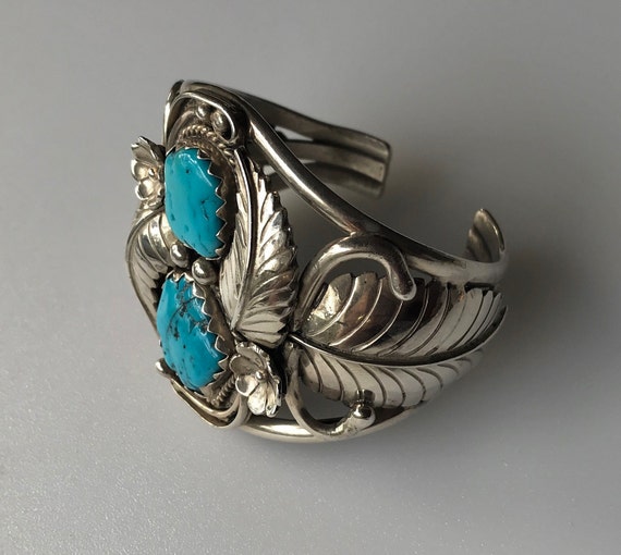 Outstanding Old Pawn "Ed King" Navajo Turquoise S… - image 3