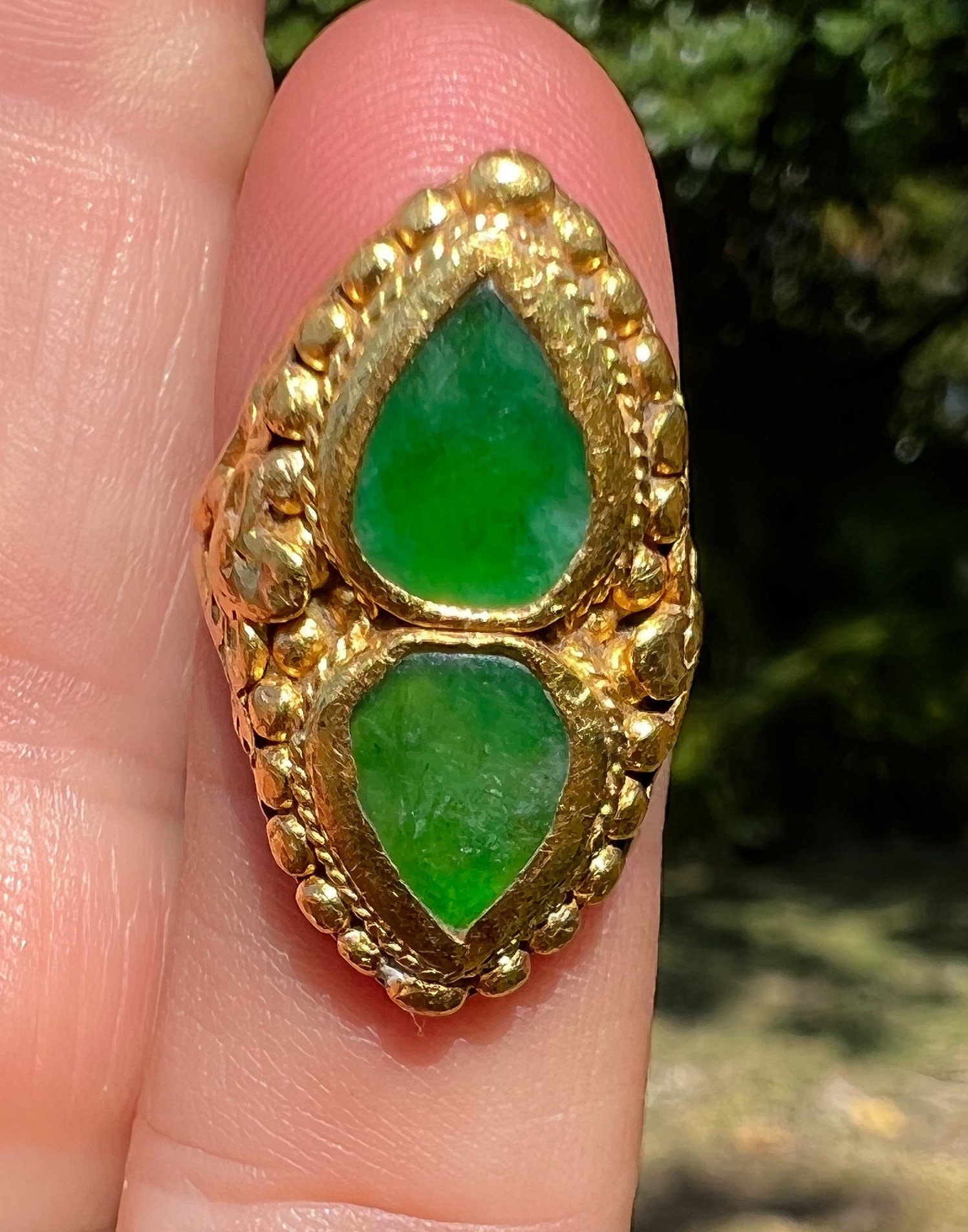 アンティーク 中国 グリーン ジェード Antique Chinese 24k Imperial Jadeite Jade Ring 7.3g - Etsy