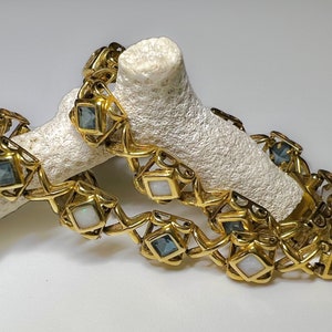 Antique Art Deco 14k Australian Opal Topaz Bracelet 8.3g
