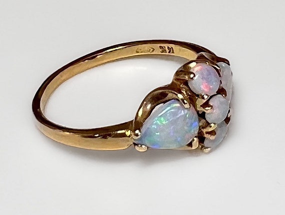 Antique Art Deco 14k Australian Opal Ring 2.5g - image 4