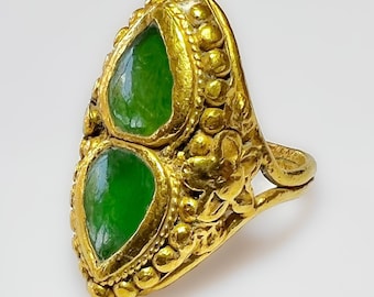 アンティーク 中国 グリーン ジェード Antique Chinese 24k Imperial Jadeite Jade Ring 7.3g - Etsy