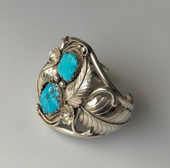 Outstanding Old Pawn "Ed King" Navajo Turquoise S… - image 5