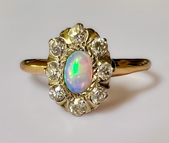 Antique Art Deco Australian Crystal Opal .90ctw O… - image 1