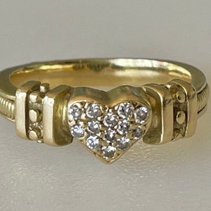 Pierścionek Retro Artisan 14k Diamond Heart 4g