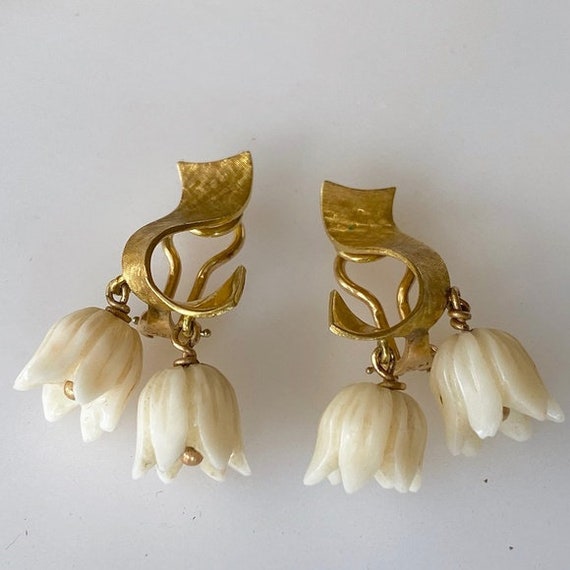 Exquisite 14k Lily of the Valley Bone Earrings 9g