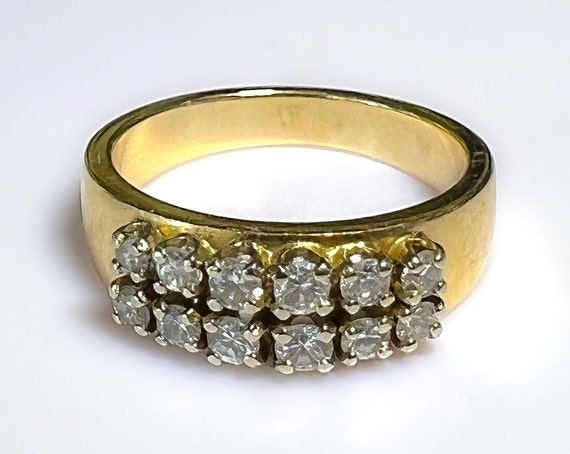 Vintage 14k Wide .75 ctw Diamond Band Ring 5g - image 2