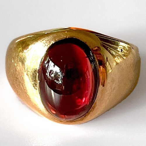 Victorian Mens 18k Rose Gold 4 Ct Pinky Ring 9g Etsy