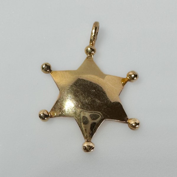 Vintage 14k Sheriff Star Pendant or Charm 1.3g