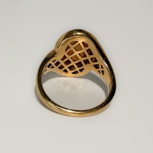 Modernist Vintage 14k Australian 2.75ct Jelly Opal Diamond Ring 6g image 4