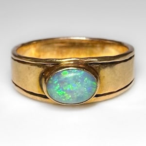 Vintage Mid Century 14k Australian Opal Ring 4g