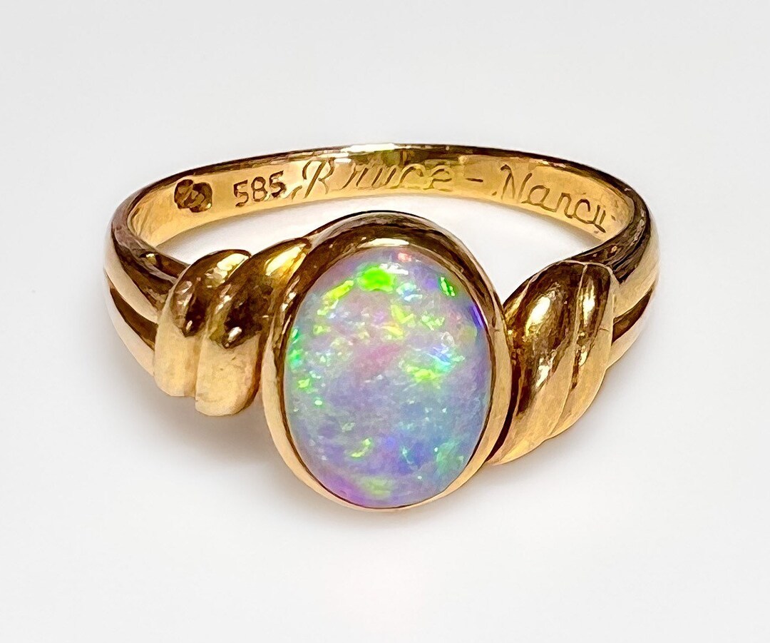 Retro Vintage 14k Australian Fire Opal Ring 2.6g Etsy