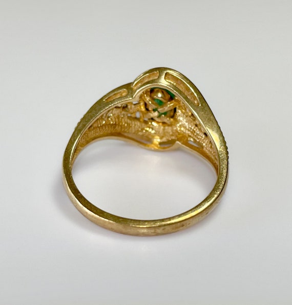 Vintage 10k Columbian Emerald Diamond Ring 3.5g - image 6