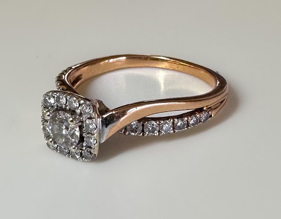 Vintage 14k Rose Gold 1 ctw Diamond Ring 3.8g - image 3