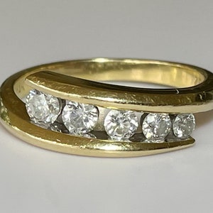 Vintage 1960s 14k Modernist .65 ctw Diamond Ring 3.5g