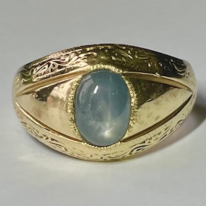Antique Edwardian 18k Natural 2ct Star Sapphire Ring 8.7g