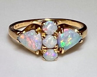 Antique Art Deco 14k Australian Opal Ring 2.5g