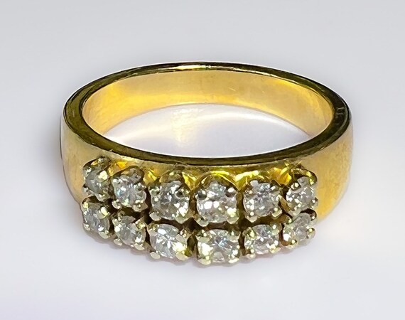 Vintage 14k Wide .75 ctw Diamond Band Ring 5g - image 6
