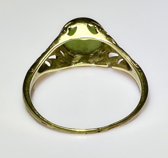 Art Nouveau 14k Jadeite Ring 2.5g - image 5