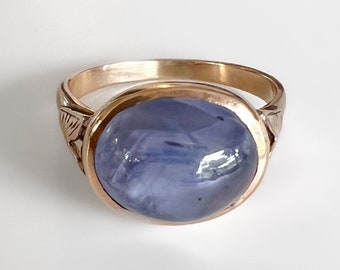 Exquisite Antique Victorian 14k Natural 9 ct Color Change Star Sapphire Ring 6.2g