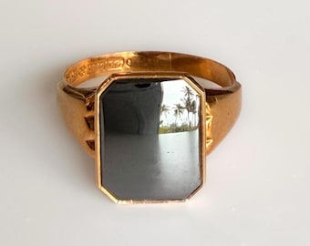 Mid Century 18k Hämatit Herren Ring 5g