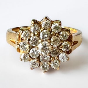 Mid Century 18k 1.2 ctw Natural Diamond Ring 4.2g
