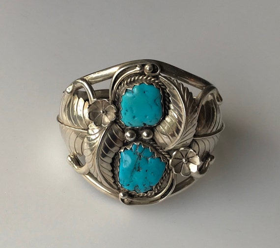 Outstanding Old Pawn "Ed King" Navajo Turquoise S… - image 2