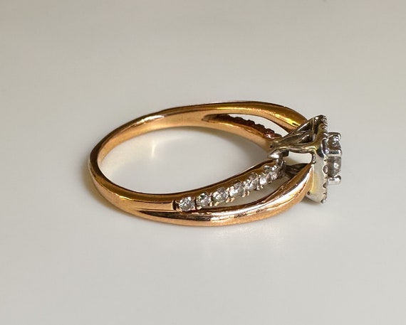 Vintage 14k Rose Gold 1 ctw Diamond Ring 3.8g - image 5
