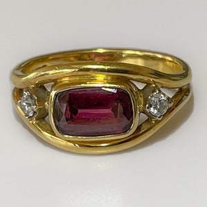 Victorian 18k Rose Gold Garnet Ring 4.3g
