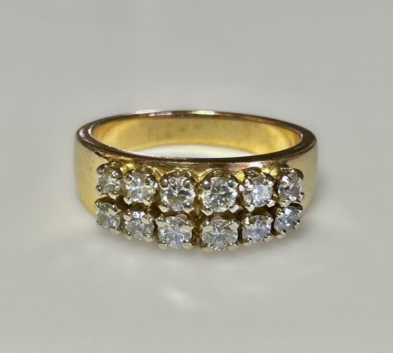 Vintage 14k Wide .75 ctw Diamond Band Ring 5g - image 1