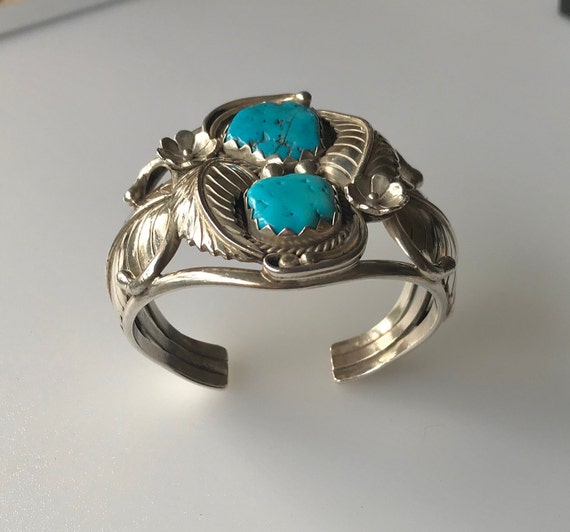 Outstanding Old Pawn "Ed King" Navajo Turquoise S… - image 1