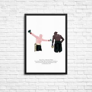 Tyson Fury V Deontay Wilder Illustrated Boxing Print / Poster