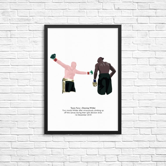 Tyson Fury V Deontay Wilder Illustrated Boxing Print Poster Etsy