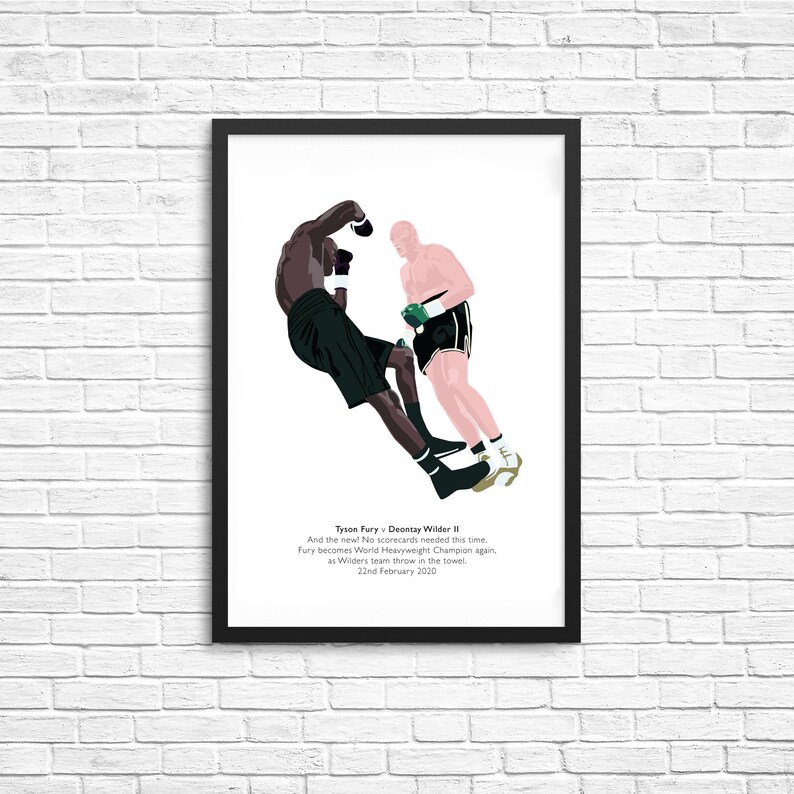 Tyson Fury Vs Deontay Wilder 3 Full Fight Tyson Fury V Deontay Wilder II Rematch Illustrated Boxing Print