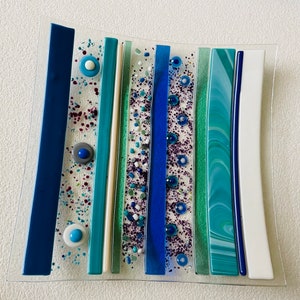 Fused Glass Platter/Serving Dish/Blue/ Green tones-fused glass-handmade