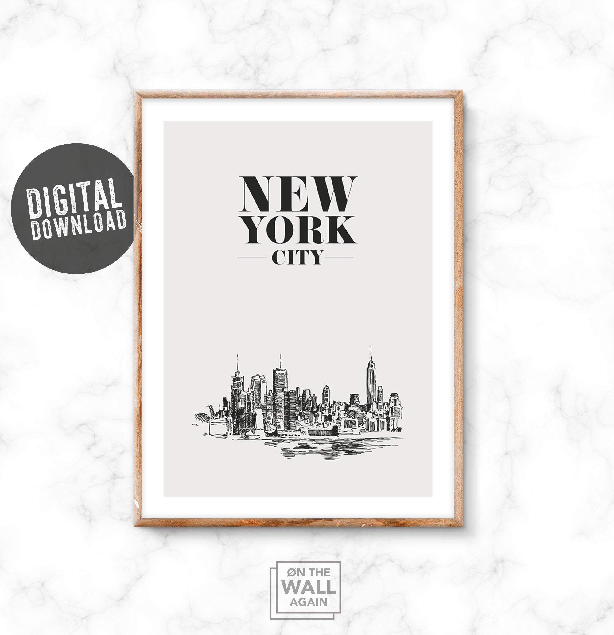 New York Art Print Printable Digital Download Printable art | Etsy