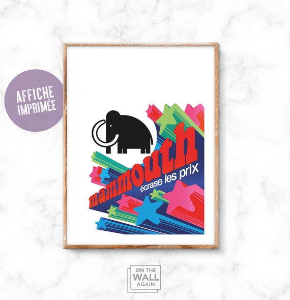 Poster Mammoth Wall Decor Vintage Reproduction Vintage Etsy