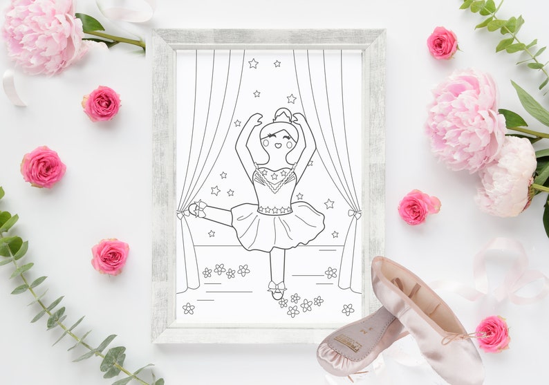 Ballerina Coloring Page Printable Colouring Pages Coloring Etsy etsy